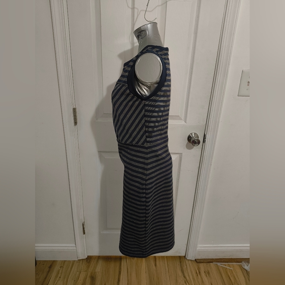 Merona Black and Gray Sheath Midi Dress Sleeveless 60 - Picture 2 of 4